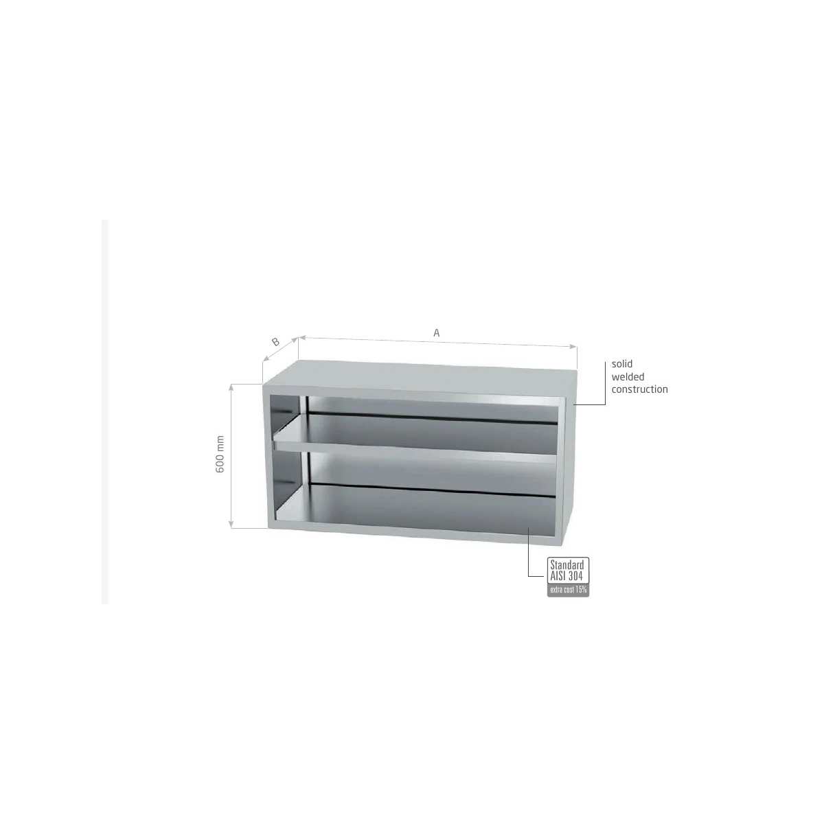 Open wall mounted storage cupboard Polgast POL-307