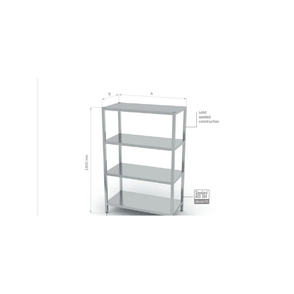 Storage rack with 4 solid shelves Polgast POL-334