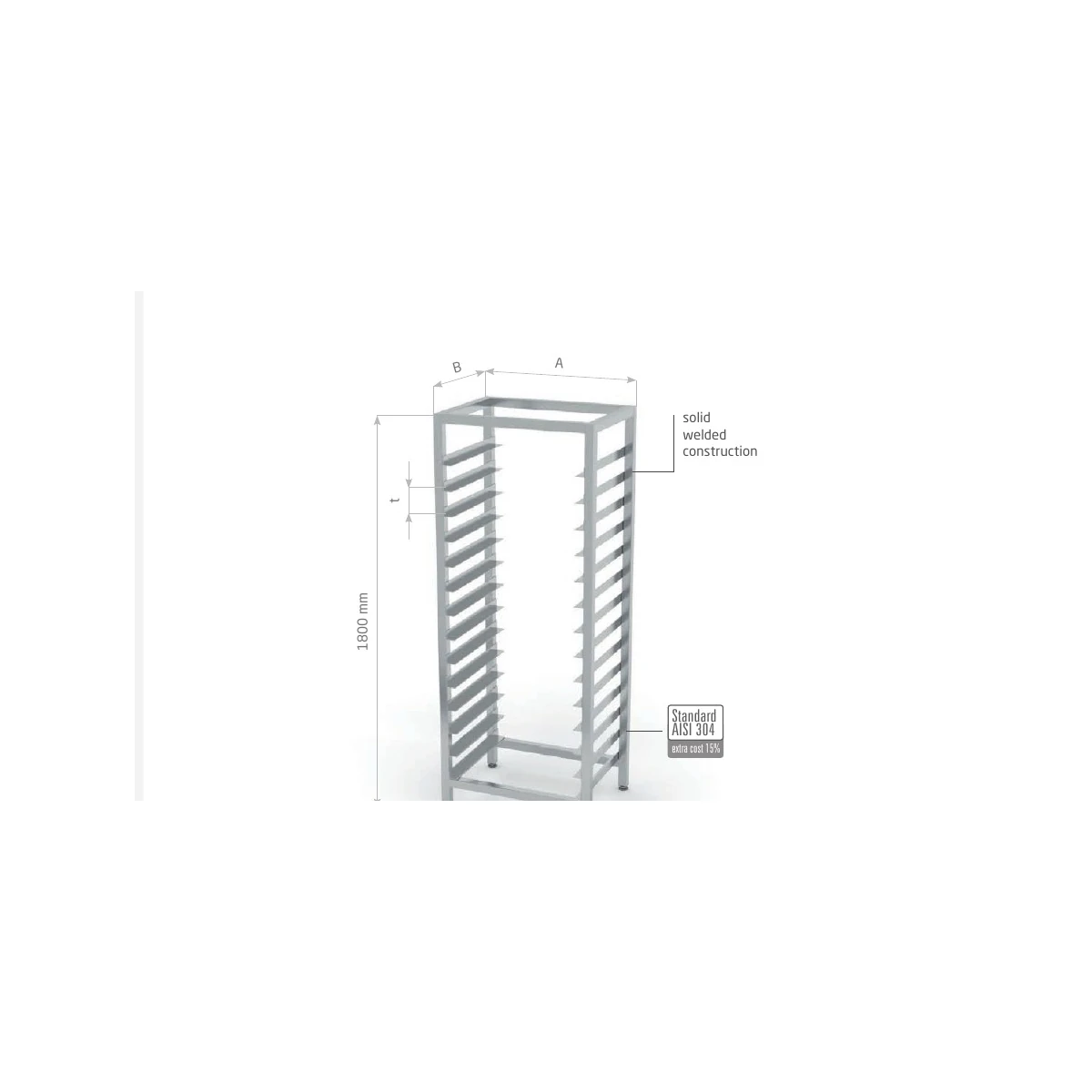 Static rack for GN containers and baking trays Polgast POL-360