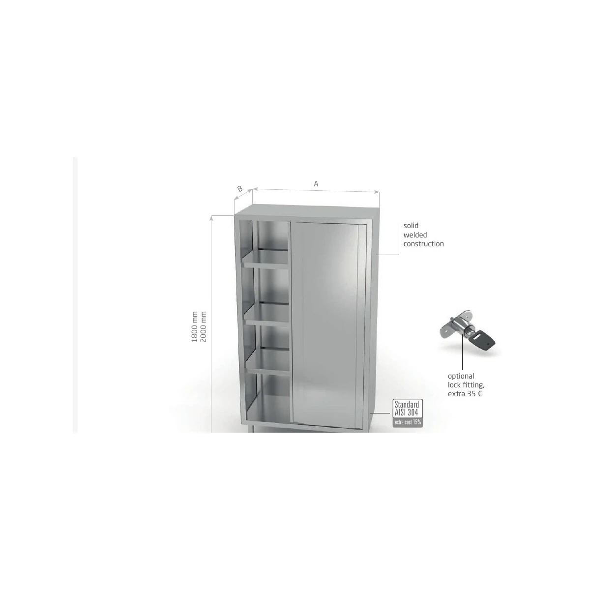 Storage cupboard with sliding doors Polgast POL-E301-2
