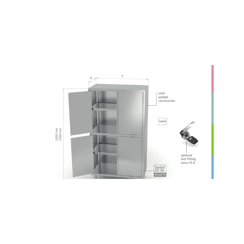 Storage cupboard with partition and hinged doors Polgast POL-E305-2