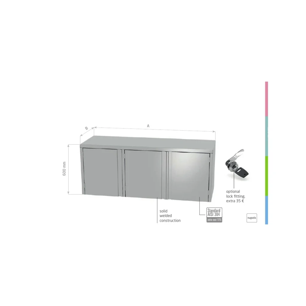 Wall mounted storage cupboard with double hinged doors Polgast POL-E310-2