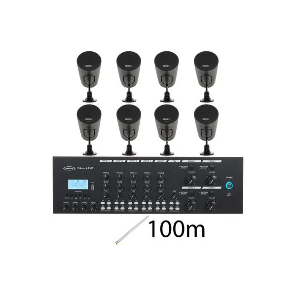 Sirus 4zone Drop Bundle S black – loudspeaker system set