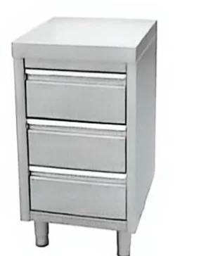 Stainless steel cabinet with 3 drawers — Without splashback (TCCTG-5060)