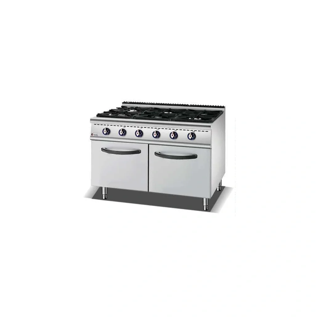 Cucina a gas serie 900, 6 fuochi, con bruciatori europei e armadio (ZH-RA-6A)