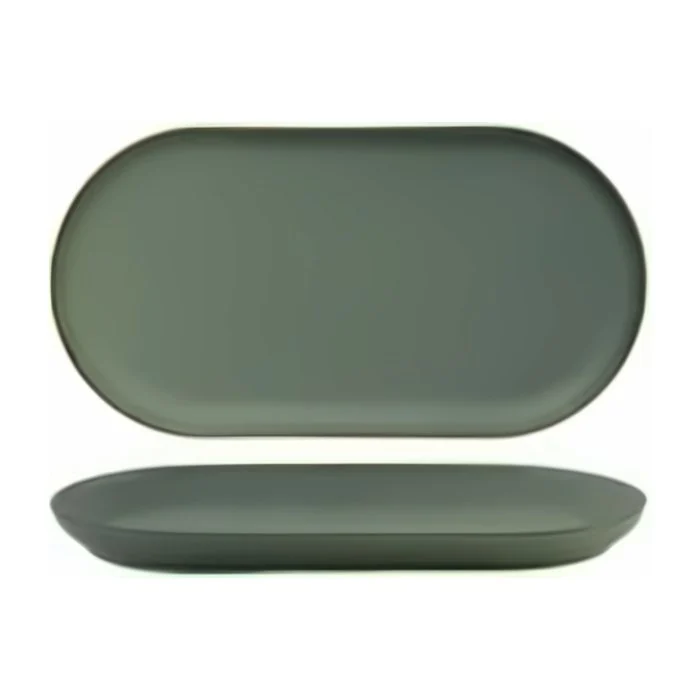 Ovaler Teller 25×15 cm Matte Verde Bilbao