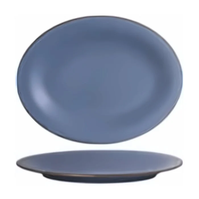 Oval plate 24 cm Matte Azzurre Paris