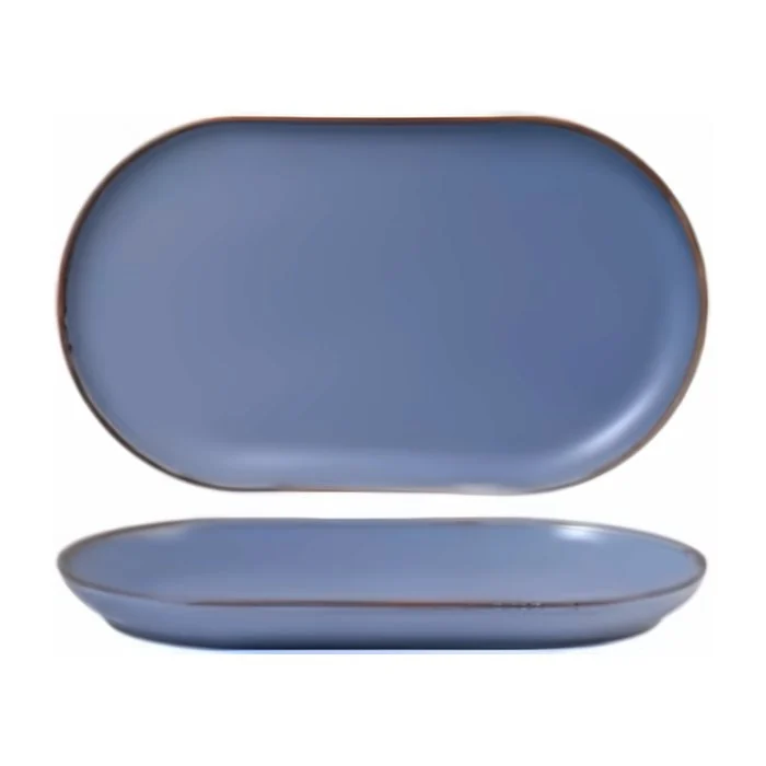 Piatto ovale 25×15 cm Matte Azzurre Bilbao