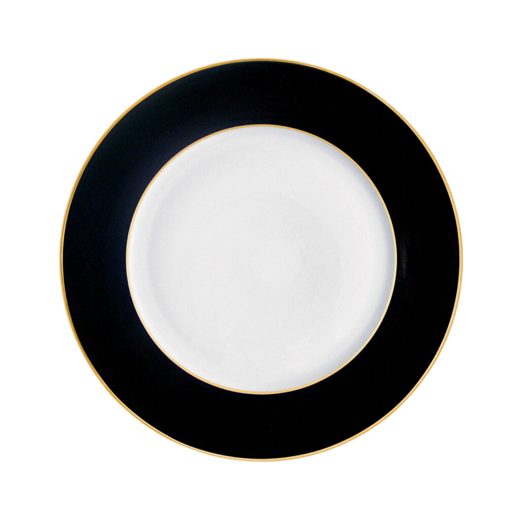 Porcel — Flat/Service Plate 31cm Dom Black Gold — 771140260
