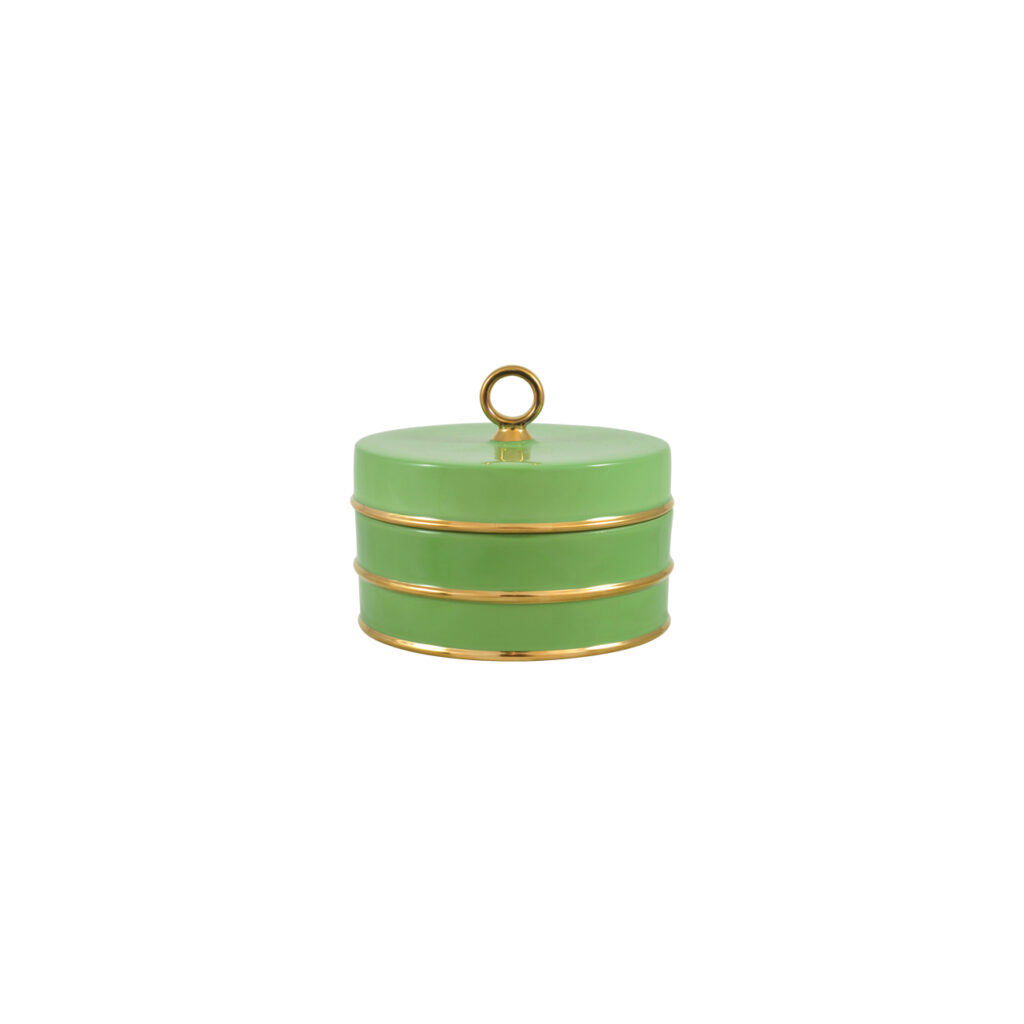 Porcel — Round Lided Box 13cm Arienne Celery Gold — 752700659
